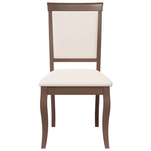 Трапезни столове с възглавници 2бр Кафяв масивна дървесина гума