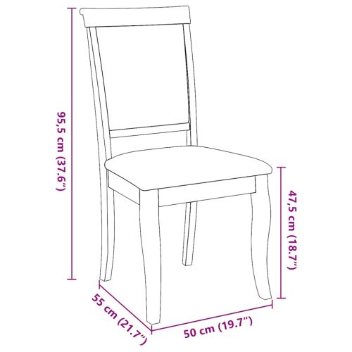 Трапезни столове с възглавници 2бр Кафяв масивна дървесина гума