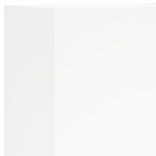 ТВ стенни модули, 4 части, бели, инженерно дърво