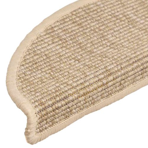 Изтривалки за стълби, 15 бр., 56x17x3 см, светлобежови, полукръгли