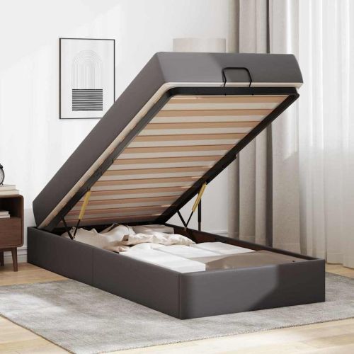 Рамка за легло с матрак Друг 2 pcs Сив ПВЦ