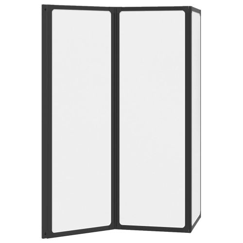 Душ параван Черен 120 x 2 x 117 см Алуминий и PP