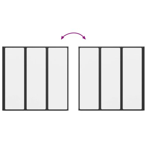 Душ параван Черен 120 x 2 x 117 см Алуминий и PP
