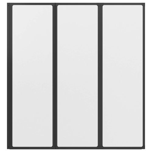 Душ параван Черен 132 x 2 x 140 см Алуминий и PP
