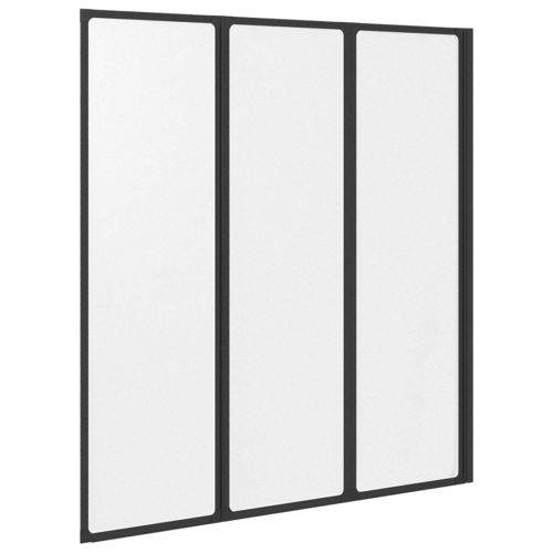 Душ параван Черен 132 x 2 x 140 см Алуминий и PP