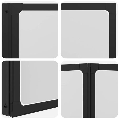 Душ параван Черен 132 x 2 x 140 см Алуминий и PP