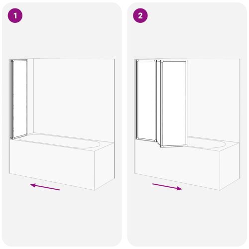 Душ параван Черен 132 x 2 x 140 см Алуминий и PP