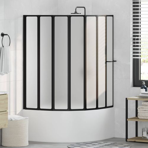 Душ параван Черно 168 x 140 см Алуминий