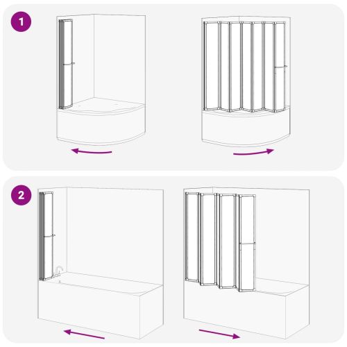 Душ параван Черно 168 x 140 см Алуминий