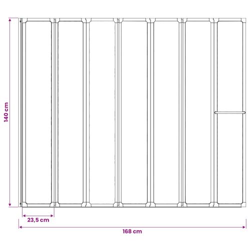 Душ параван Черно 168 x 140 см Алуминий