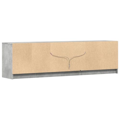 ТВ шкаф с LED, бетонно сив, 180x34x50 см, инженерно дърво