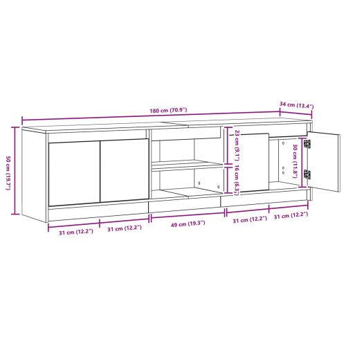 ТВ Единици 2 pcs Кафяво 180 x 34 x 50 см Инженерно дърво