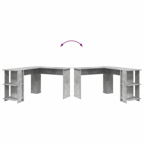 Ъглово бюро Циментено сиво 140 x 113,5 x 75 см Инженерно дърво