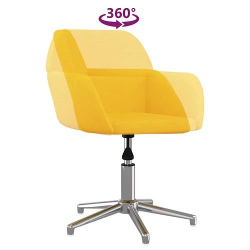 Въртящ се офис стол, светложълт, текстил