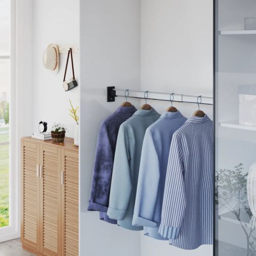 Телескопични релси за гардероб 2 бр сребристи 58-100 см