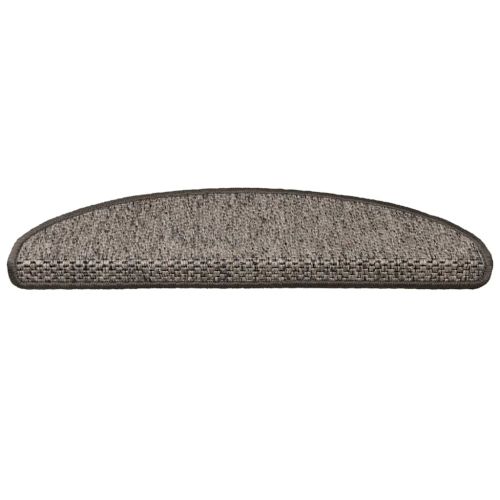 Самозалепващи стелки за стълби сизал 30бр 65x21x4 см сиво-бежови