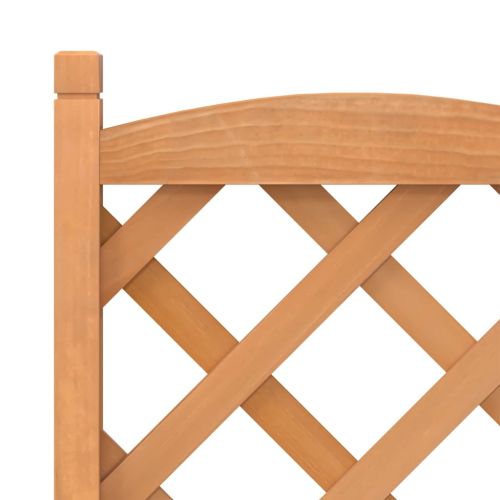 Кашпа с пергола и колелца, кафяво, масивна ела