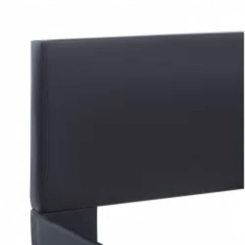 Рамка за легло с LED, черна, изкуствена кожа, 140x200 cм