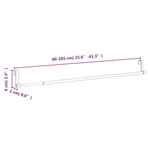 Корнизи за пердета, 2 бр, бяло и сребристо, 60-105 см, алуминий
