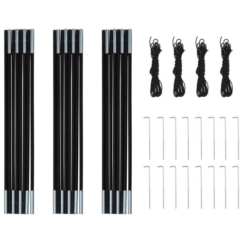 Къмпинг палатка, 4-местна, тъмносиня/жълта