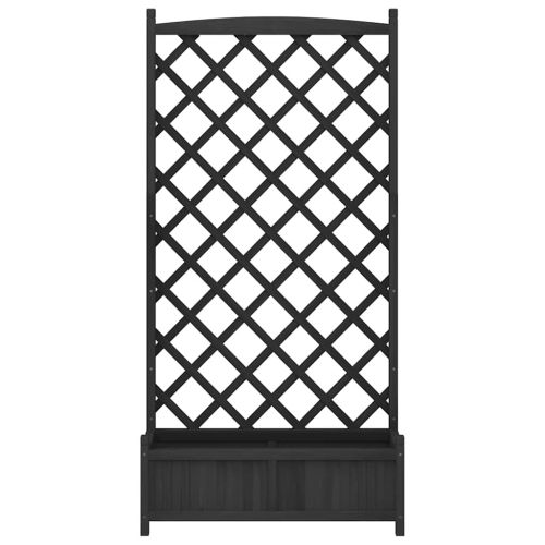 Кашпа с пергола, черно, масивна ела