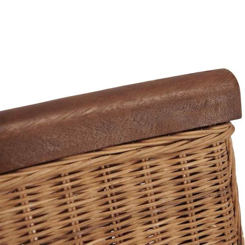 Трапезни столове, 2 бр, кафяви, естествен ратан