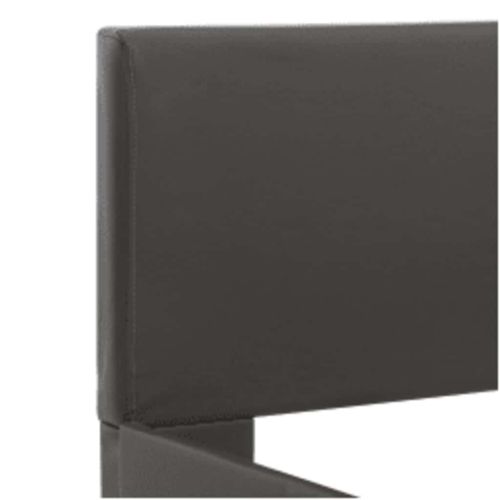 Рамка за легло с LED, сива, изкуствена кожа, 90x200 cм