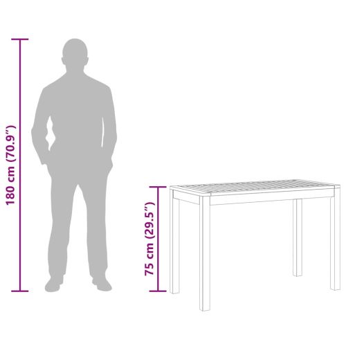 Градинска трапезна маса 110x55x75 см масивна акация