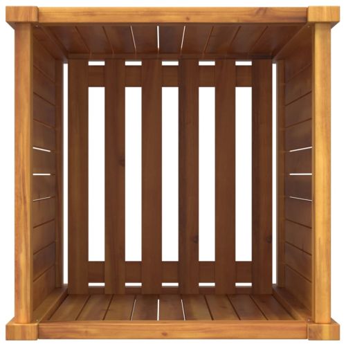 Градинска кашпа с вложка 42x42x75 см масивна акация