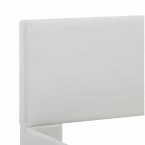 Рамка за легло с LED, бяла, изкуствена кожа, 90x200 cм