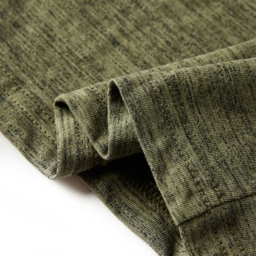 Детска тениска с дълъг ръкав, каки меланж, 128