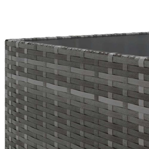 Градински комплект с възглавници, 8 части, полиратан, сив