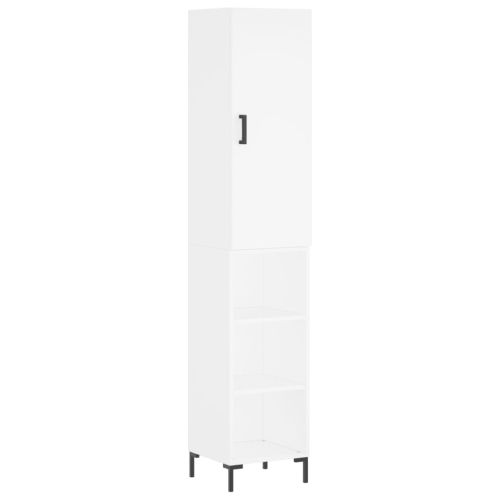Висок шкаф, бял, 34,5x34x180 см, инженерно дърво