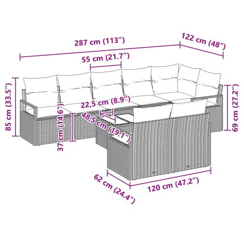 Комплект дивани 9 pcs Черно полиратан