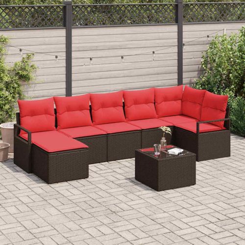 Комплект дивани 8 pcs Кафяво полиратан