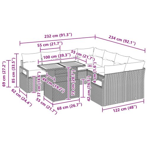 Комплект за хранене в градината 9 pcs Черен и Синьозелен