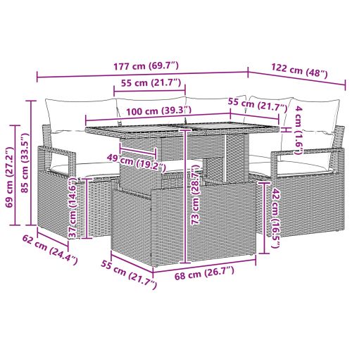 Комплект за хранене в градината 5 pcs Сив и тъмносин