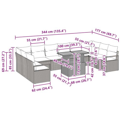 Комплект за хранене в градината 11 pcs Черен и Синьозелен