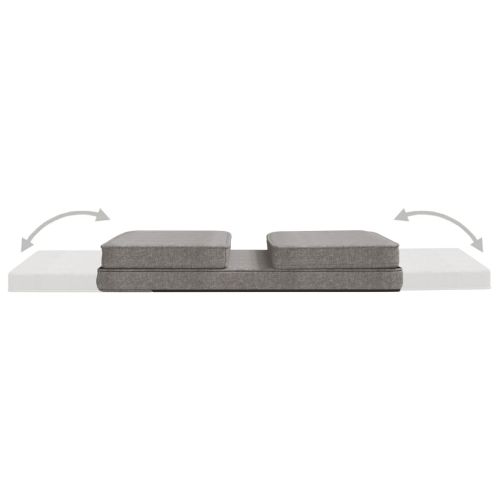 Сгъваем подов стол, светлосив, текстил