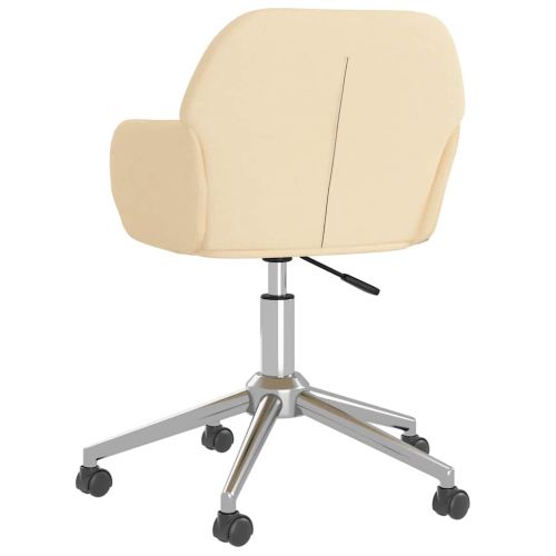 Въртящ се офис стол, кремав, текстил