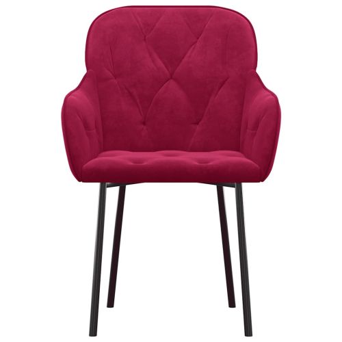 Трапезни столове, 2 бр, виненочервени, кадифе