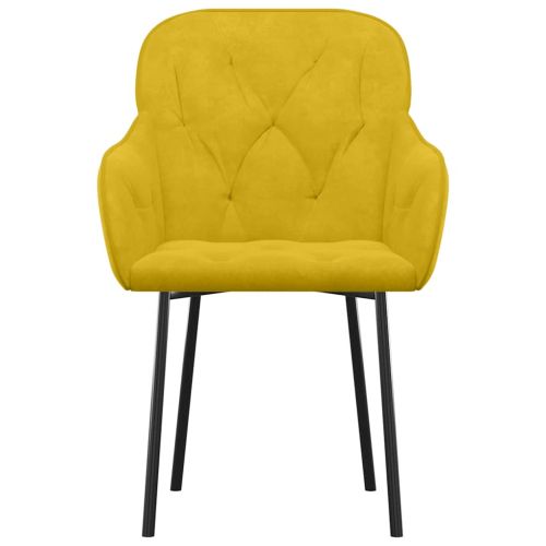 Трапезни столове, 2 бр, жълти, кадифе