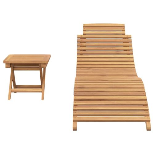 Шезлонг 2 pcs Кафяво 198 x 55 x 58,5 см Солидно тиково дърво