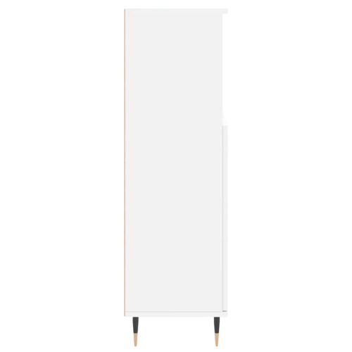 Шкаф за баня, бял, 30x30x100 см, инженерно дърво
