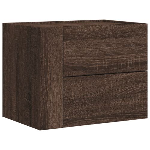 Нощно шкафче за стенен монтаж, кафяв дъб, 45x30x35 см