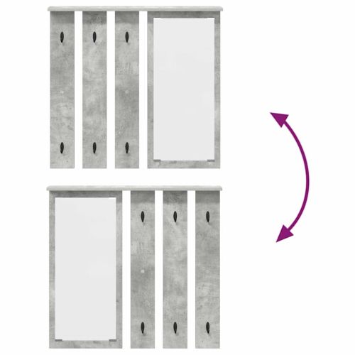 Стенен закачалка за палта с рафт Бетонно сиво 84 x 10 x 80 см