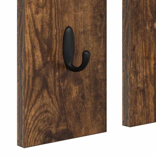 Стенен закачалка за палта с рафт Опушен дъб 84 x 10 x 80 см