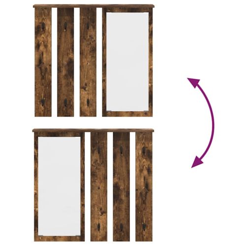 Стенен закачалка за палта с рафт Опушен дъб 84 x 10 x 80 см