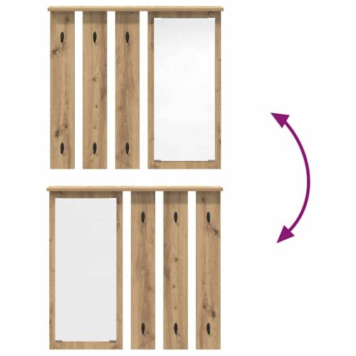 Стенен закачалка за палта с рафт дъб артизан 84 x 10 x 80 см