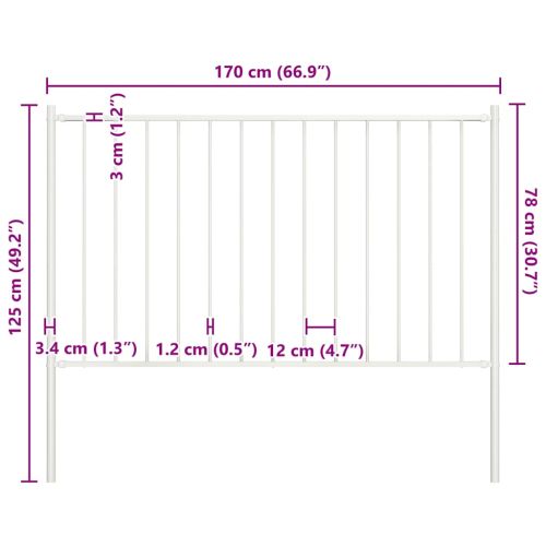 Ограден панел Woerden със стълбове, стомана, 1,7x0,75 м, бял